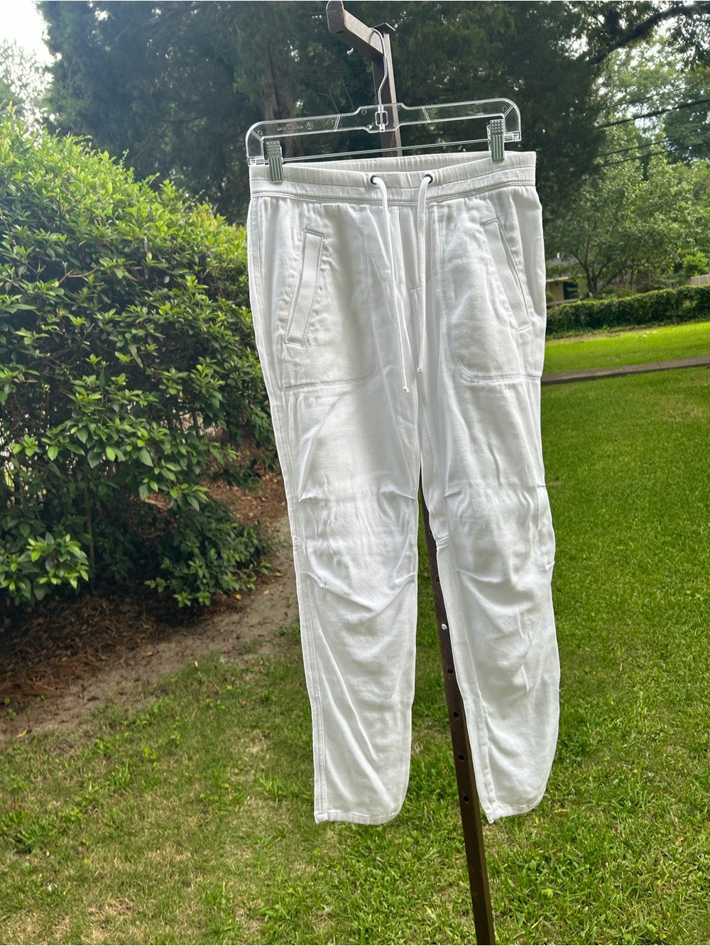 JAMES PERSE white drawstring waist pants trousers size 0 pockets